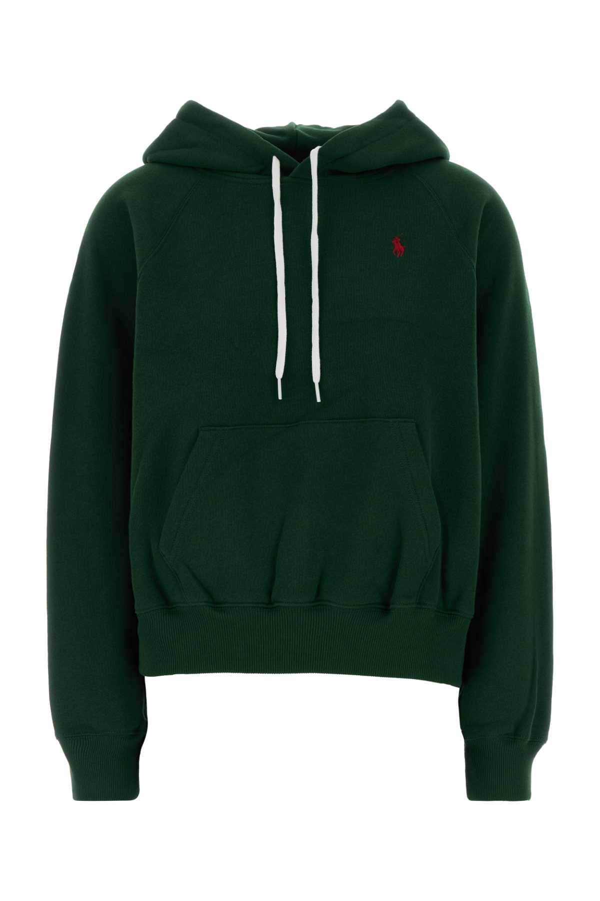Dark green cotton blend sweatshirt