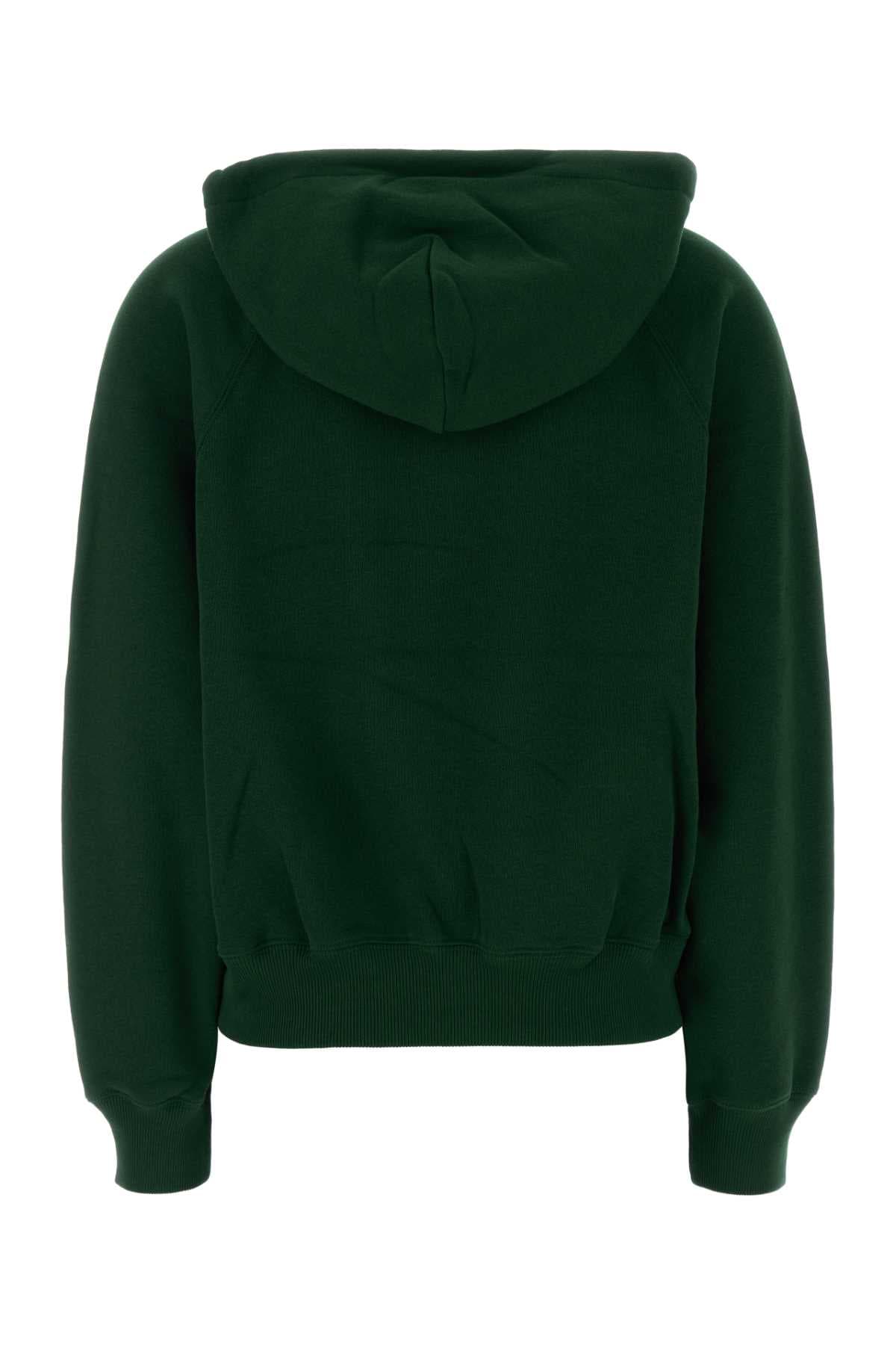 Dark green cotton blend sweatshirt - мініатюра 2