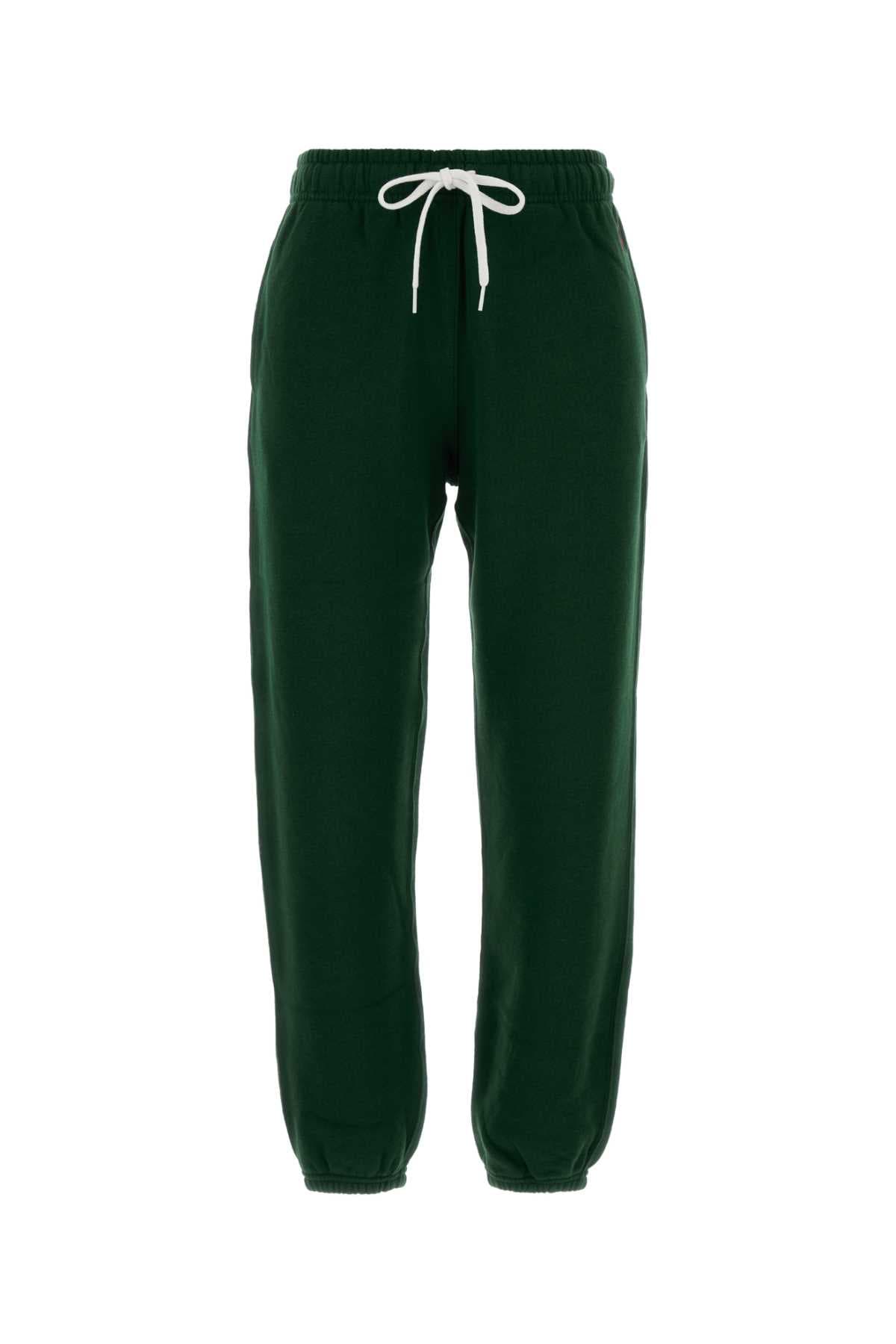 Dark green cotton blend joggers