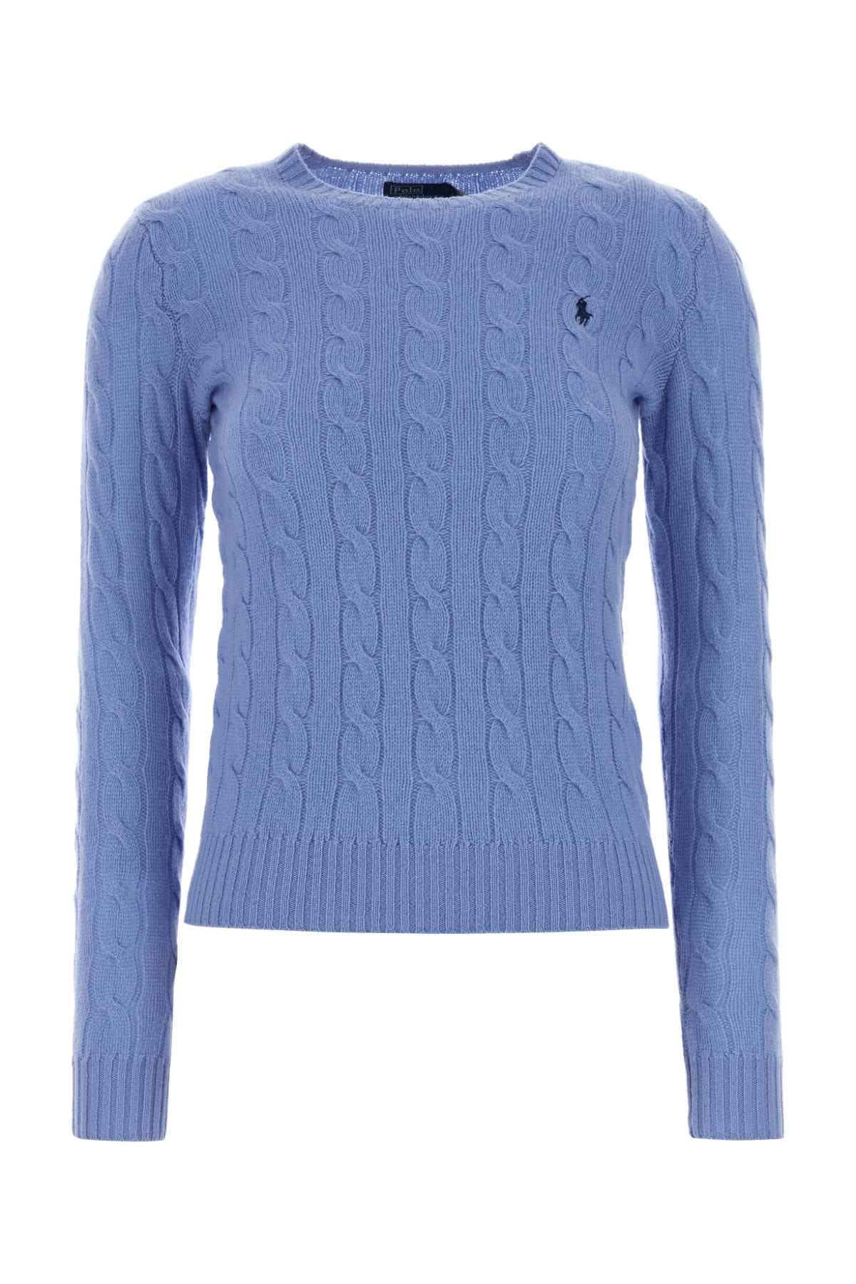Cerulean blue wool blend sweater