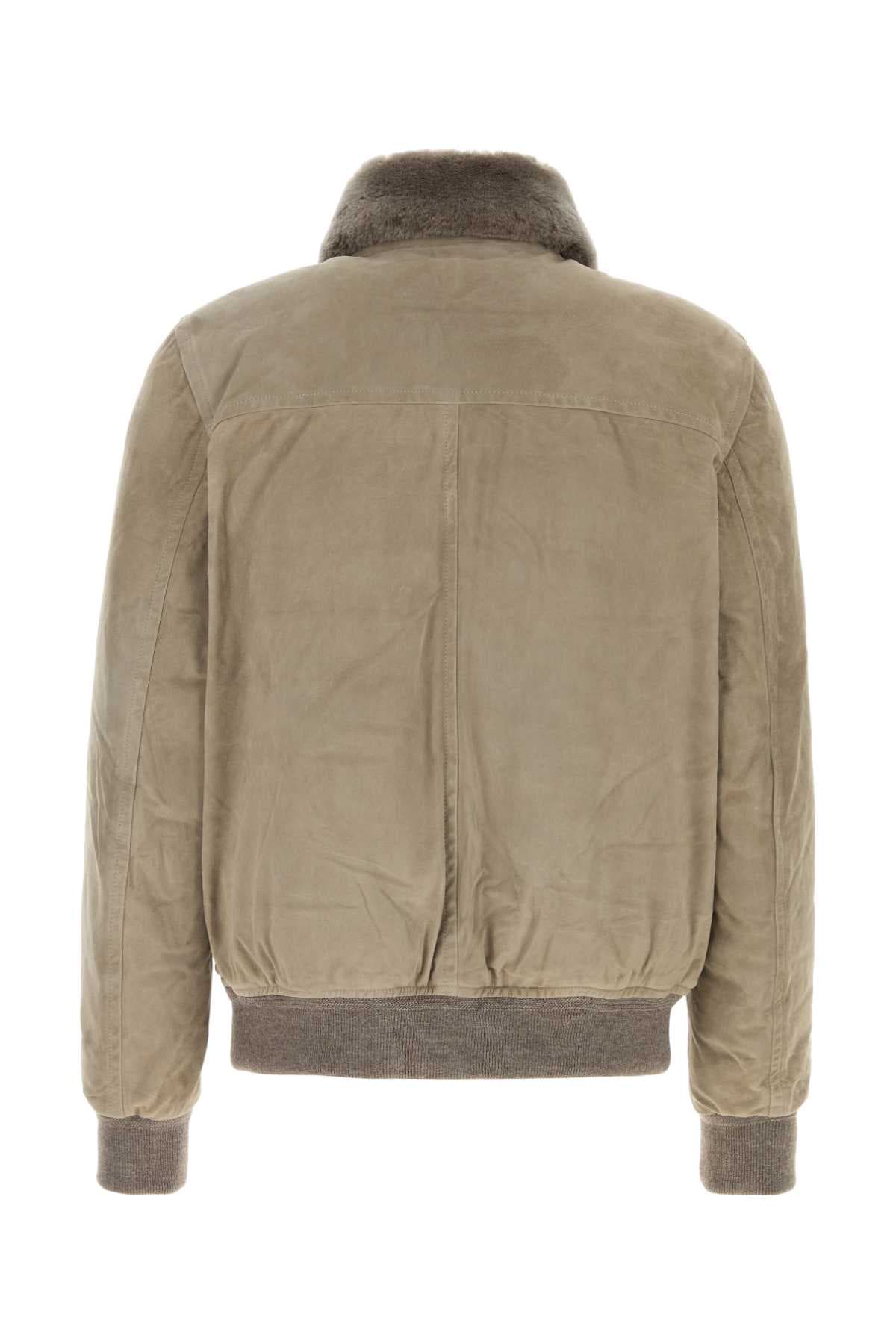 Dove grey suede Antenore dow jacket - мініатюра 2