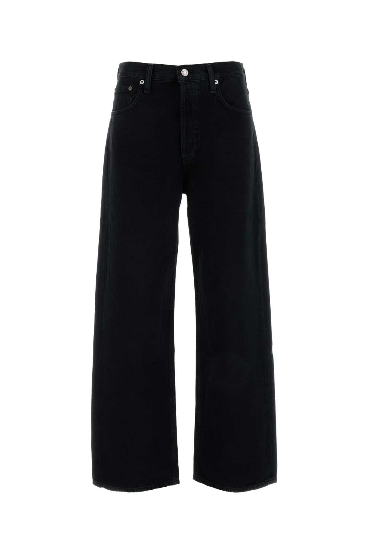 Black denim Crushed jeans