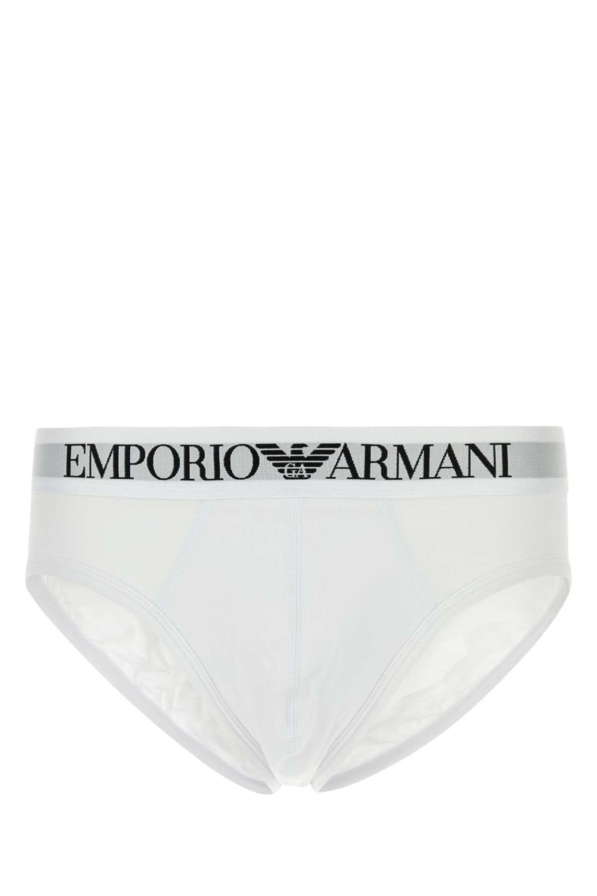 White stretch cotton brief