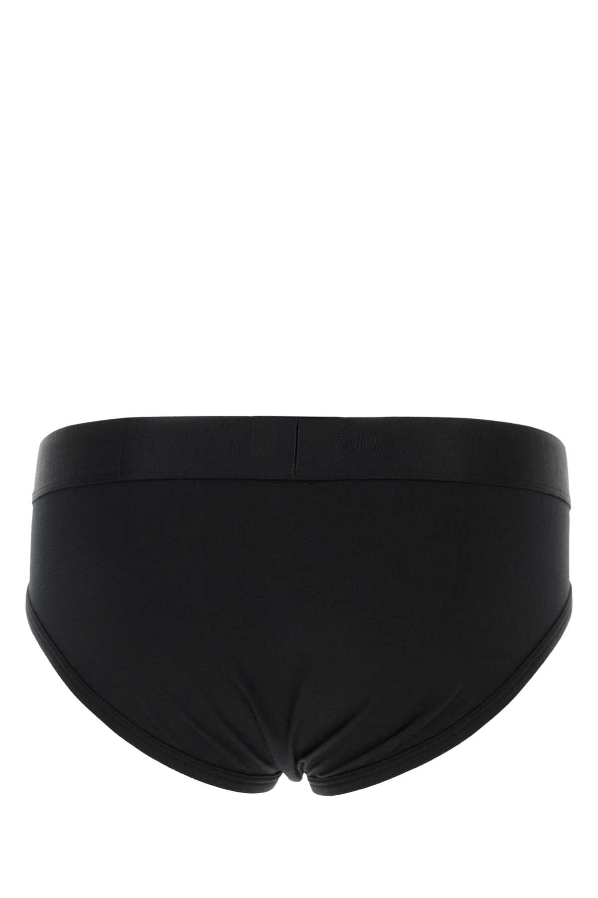 Black stretch cotton brief - мініатюра 2