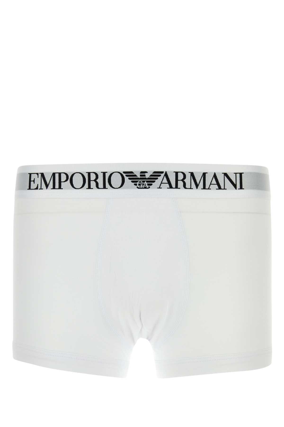 White stretch cotton boxer