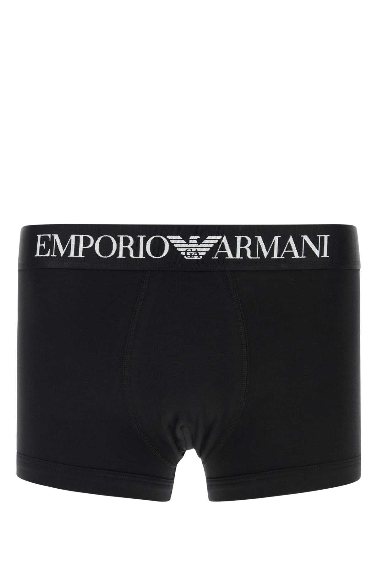 Black stretch cotton boxer