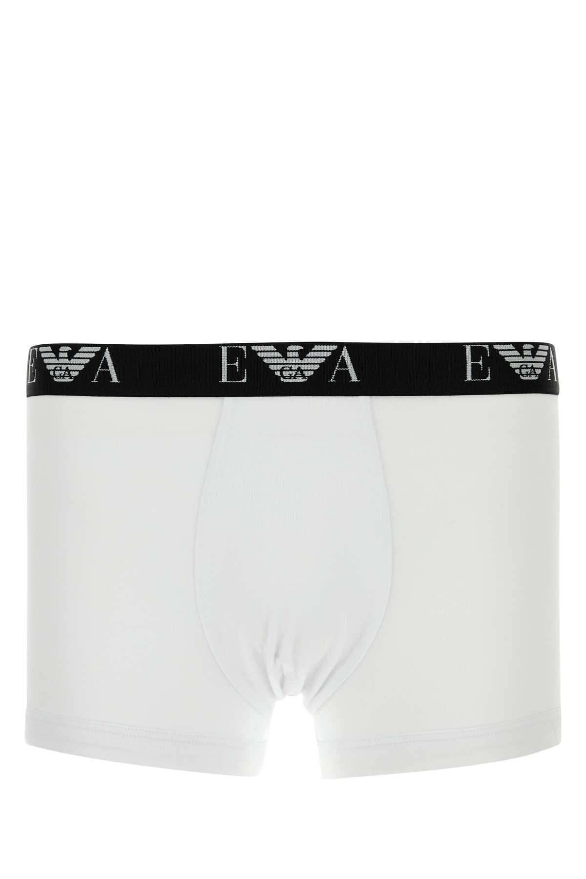 White stretch cotton boxer set