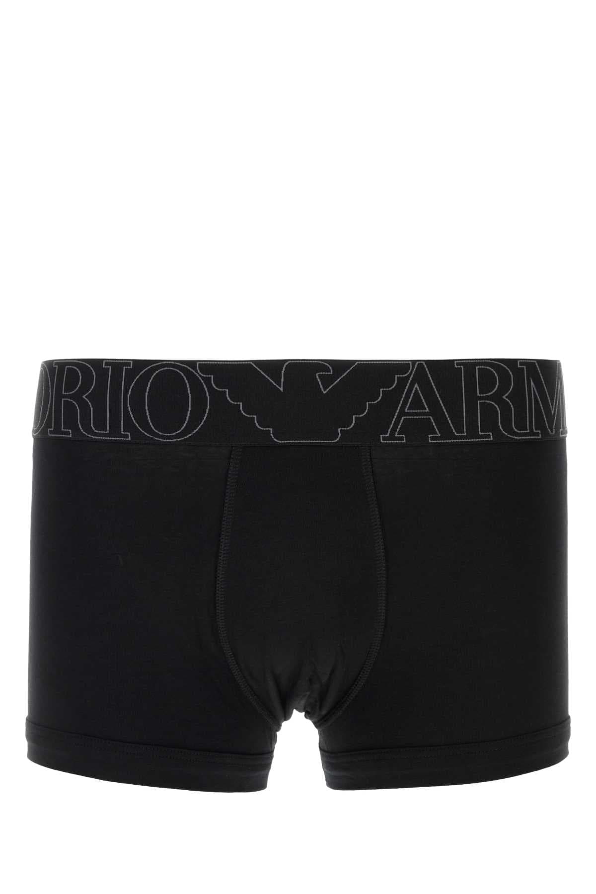Black stretch cotton boxer