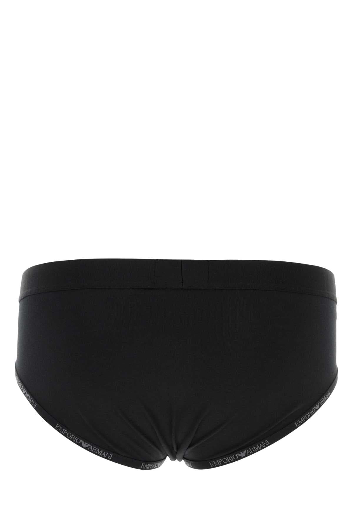 Black stretch cotton brief set - мініатюра 2