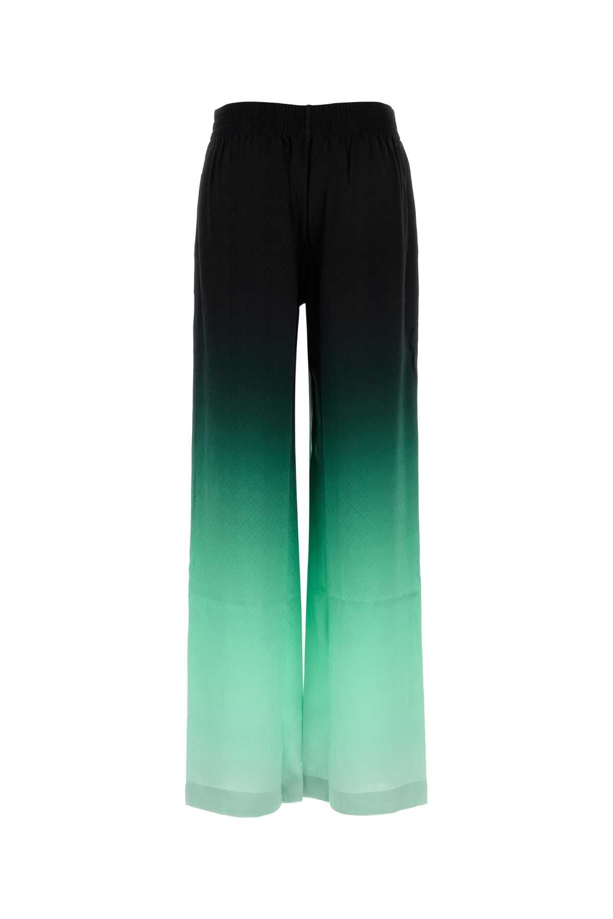 Embroidered satin wide-leg pant - мініатюра 2