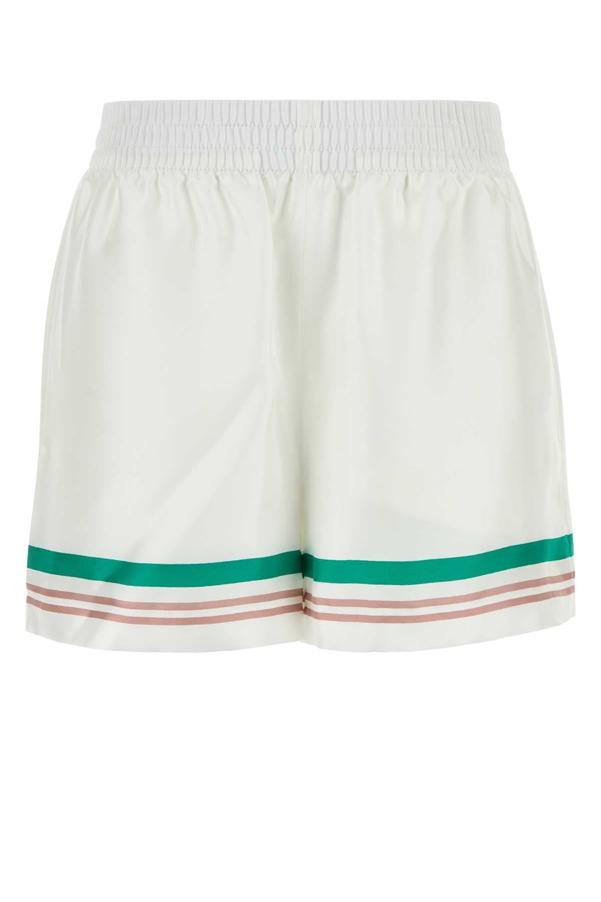 White satin shorts