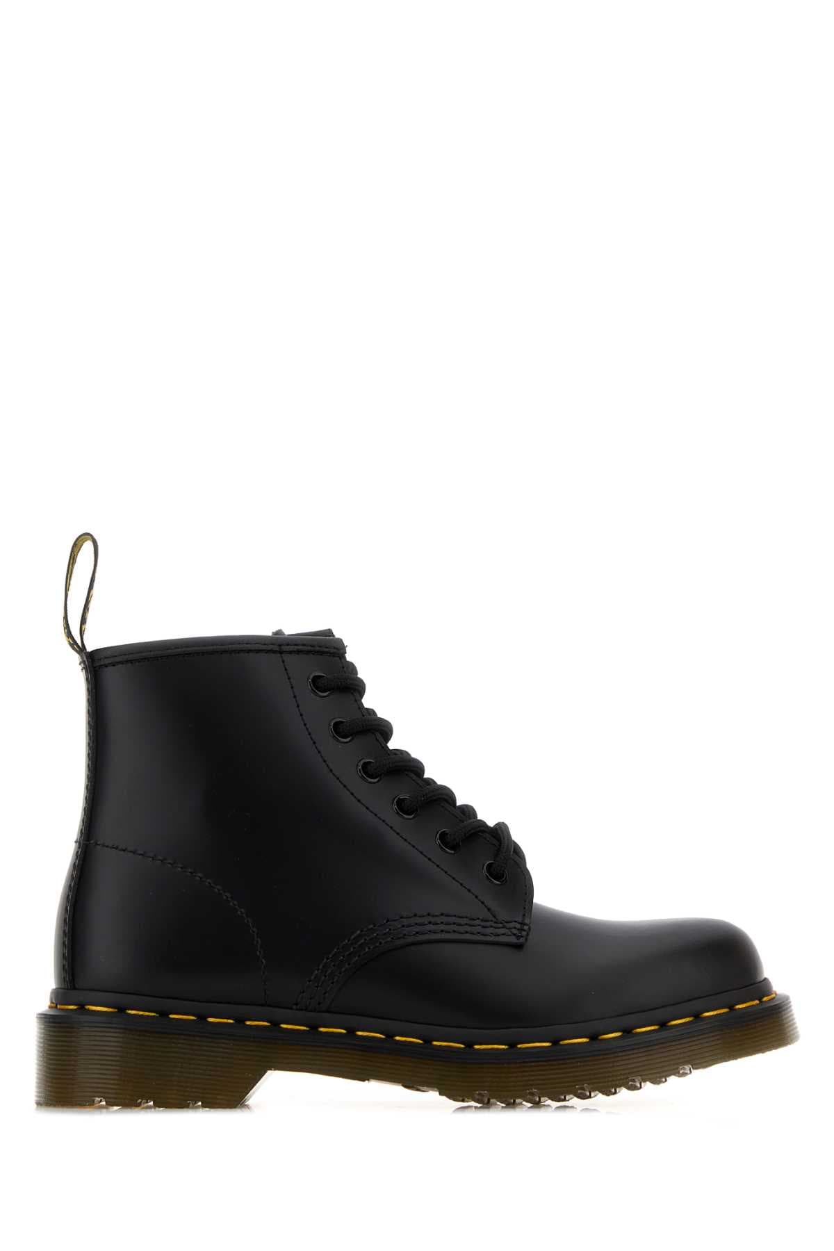 Black leather ankle boots