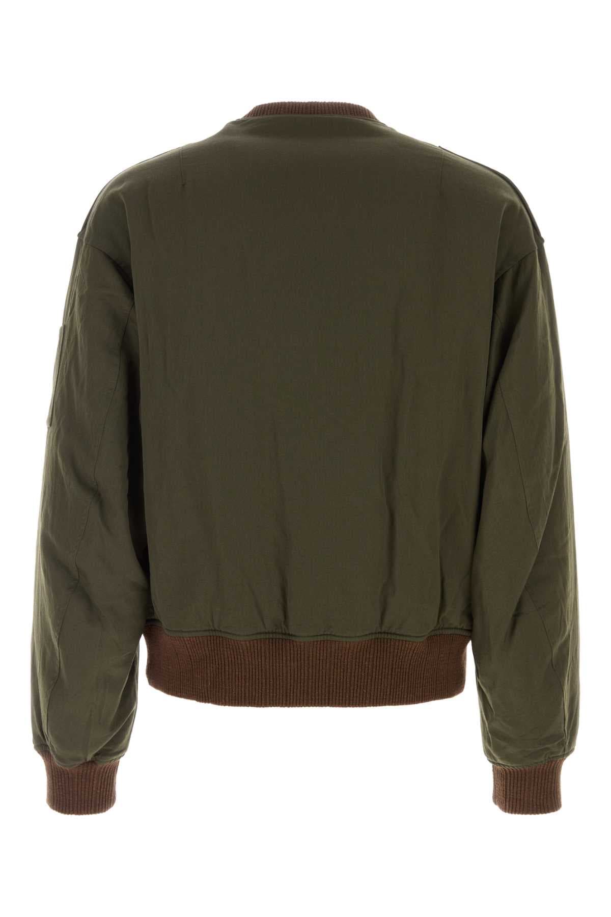 Olive green wool blend Gunner down jacket - мініатюра 2