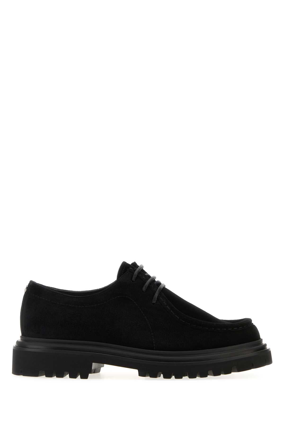 Black suede lace-up shoes