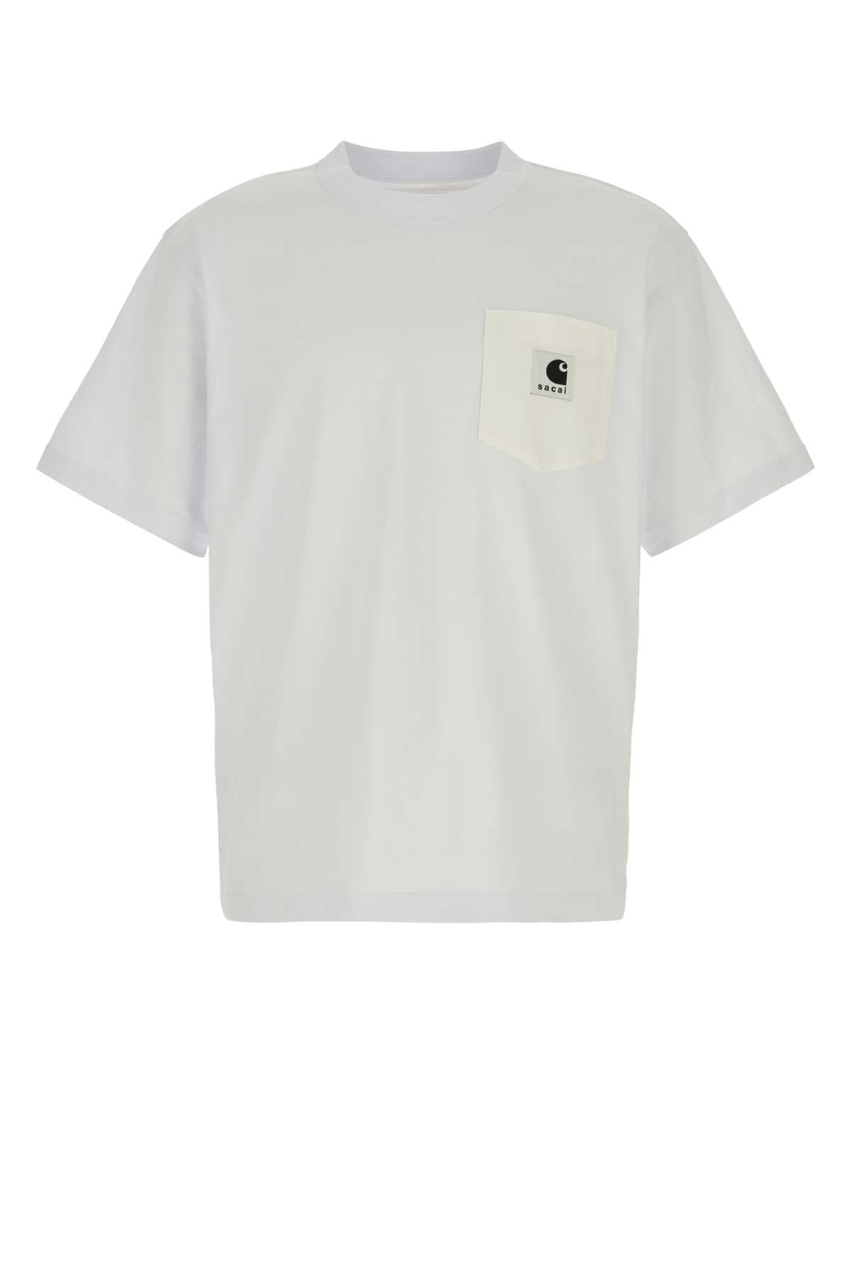 White cotton Sacai x Carhartt WIP t-shirt