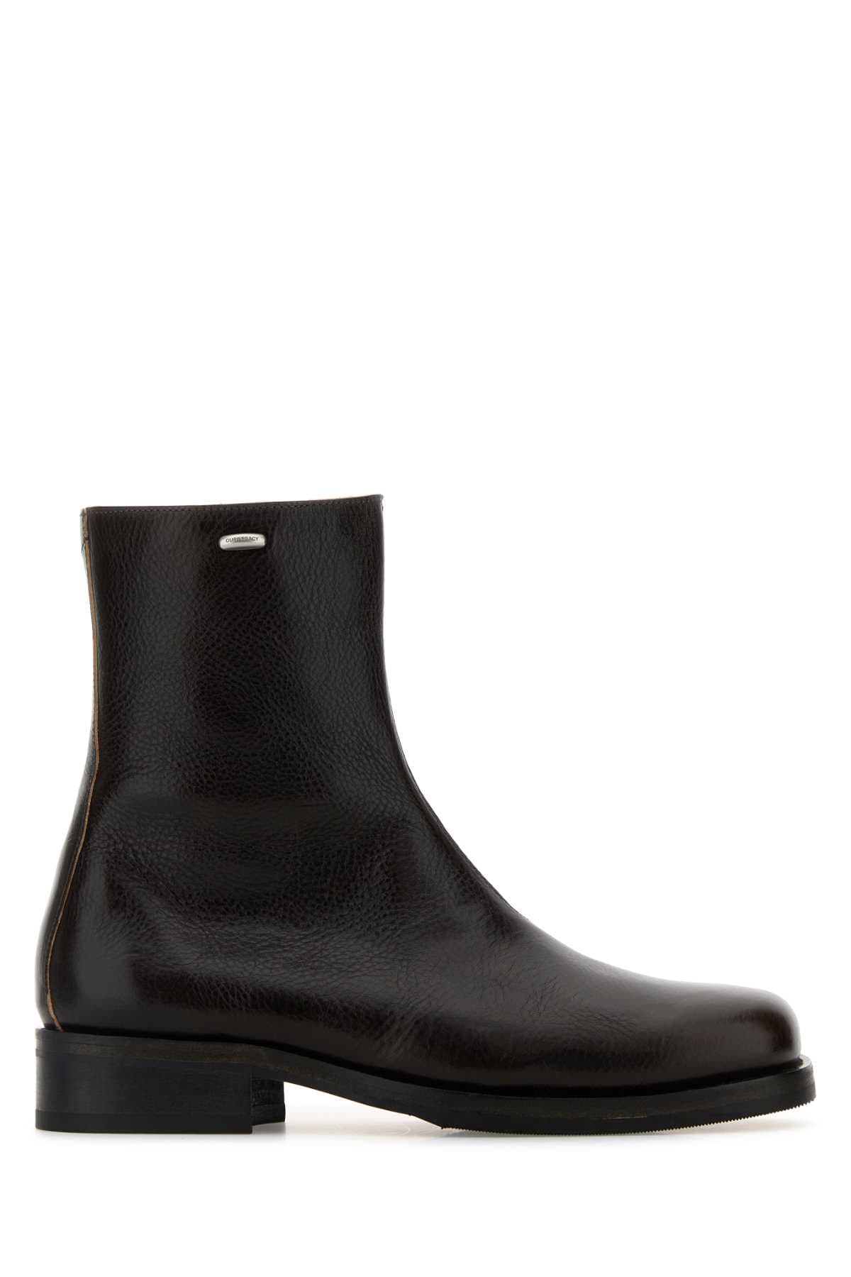 Dark brown leather Camion boots