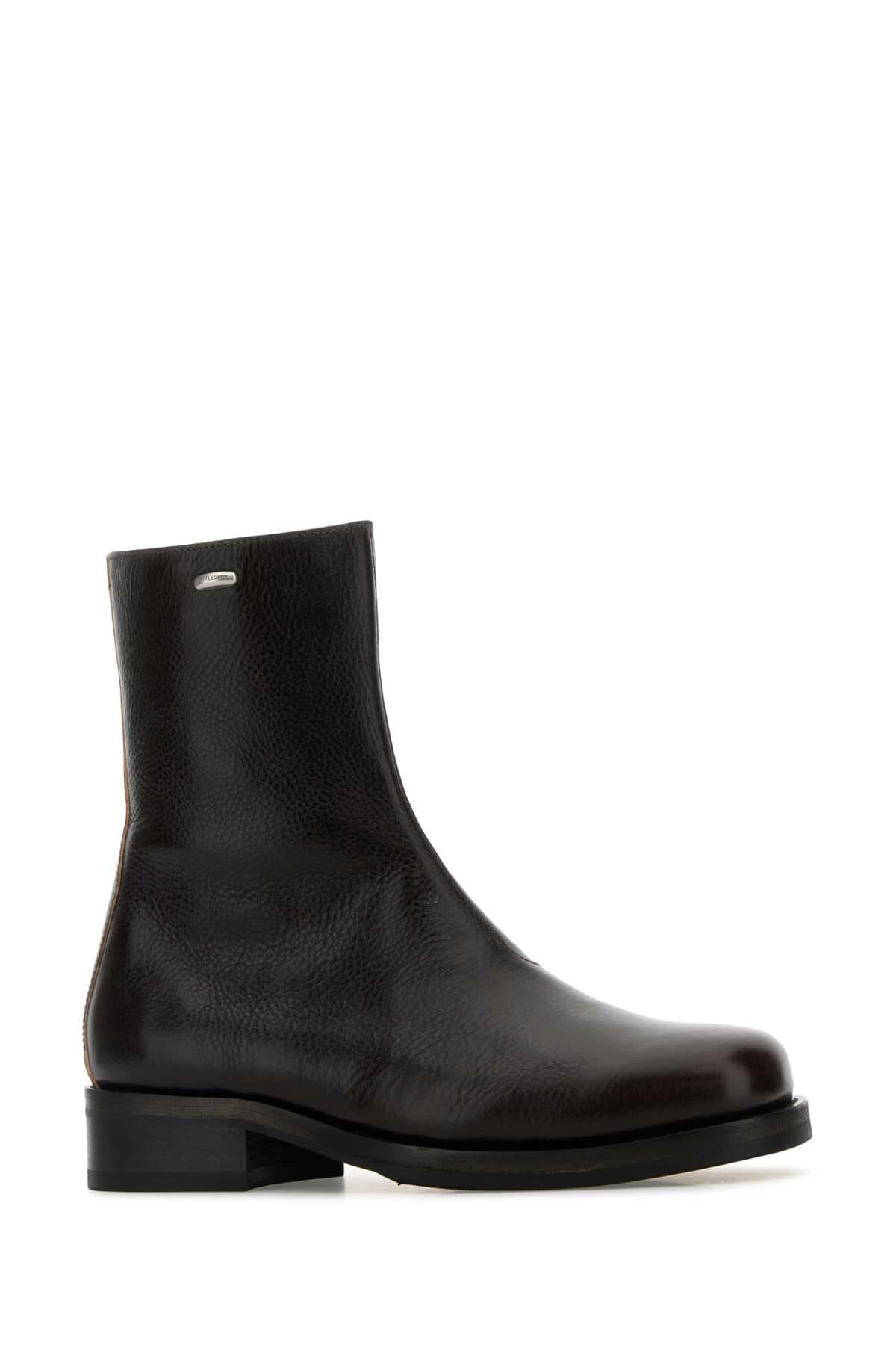 Dark brown leather Camion boots - мініатюра 2