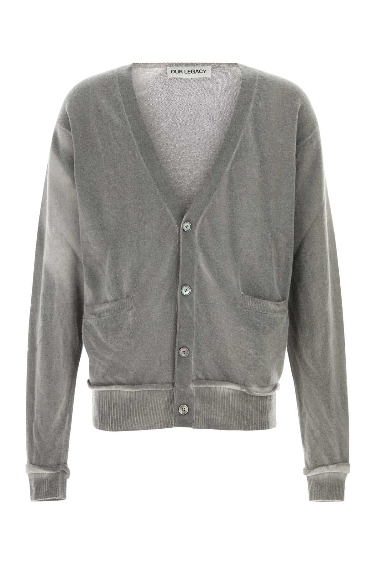 Grey wool cardigan
