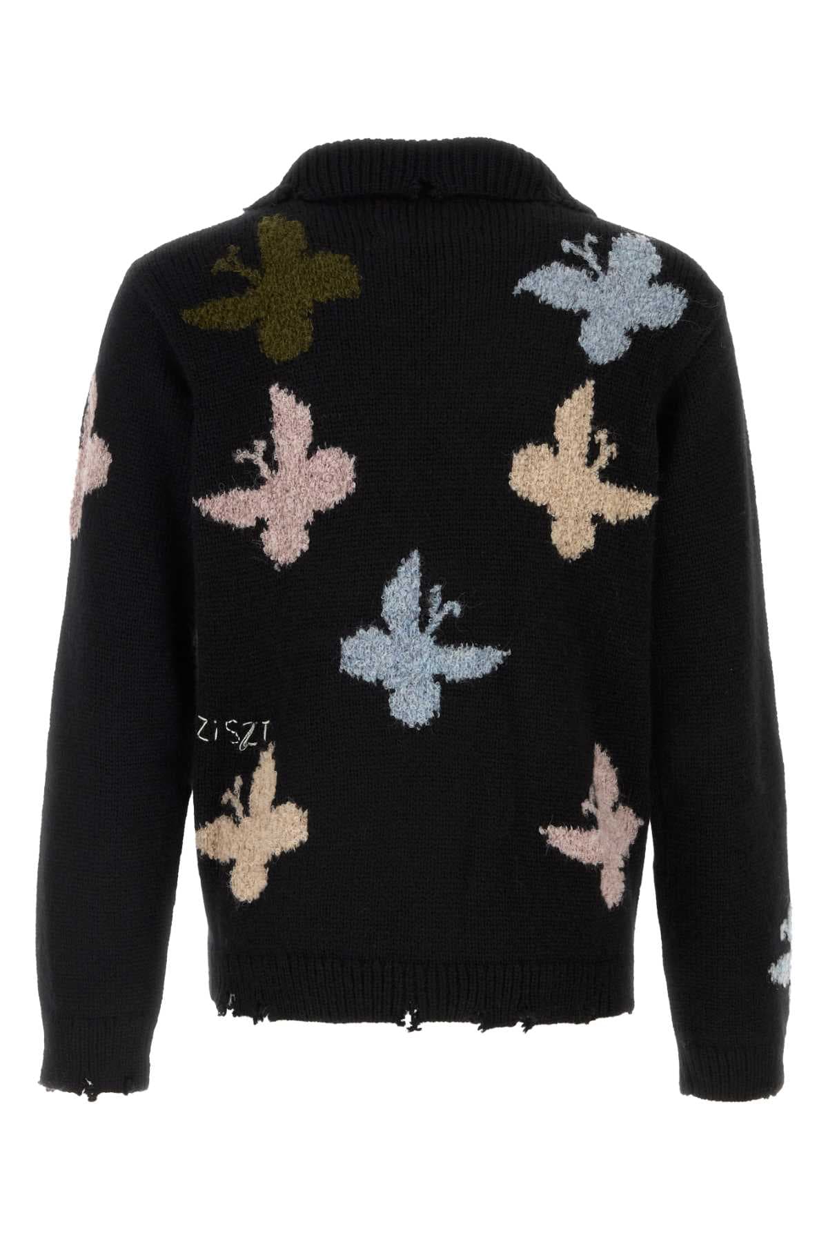 Black alpaca blend Bowrain sweater - мініатюра 2