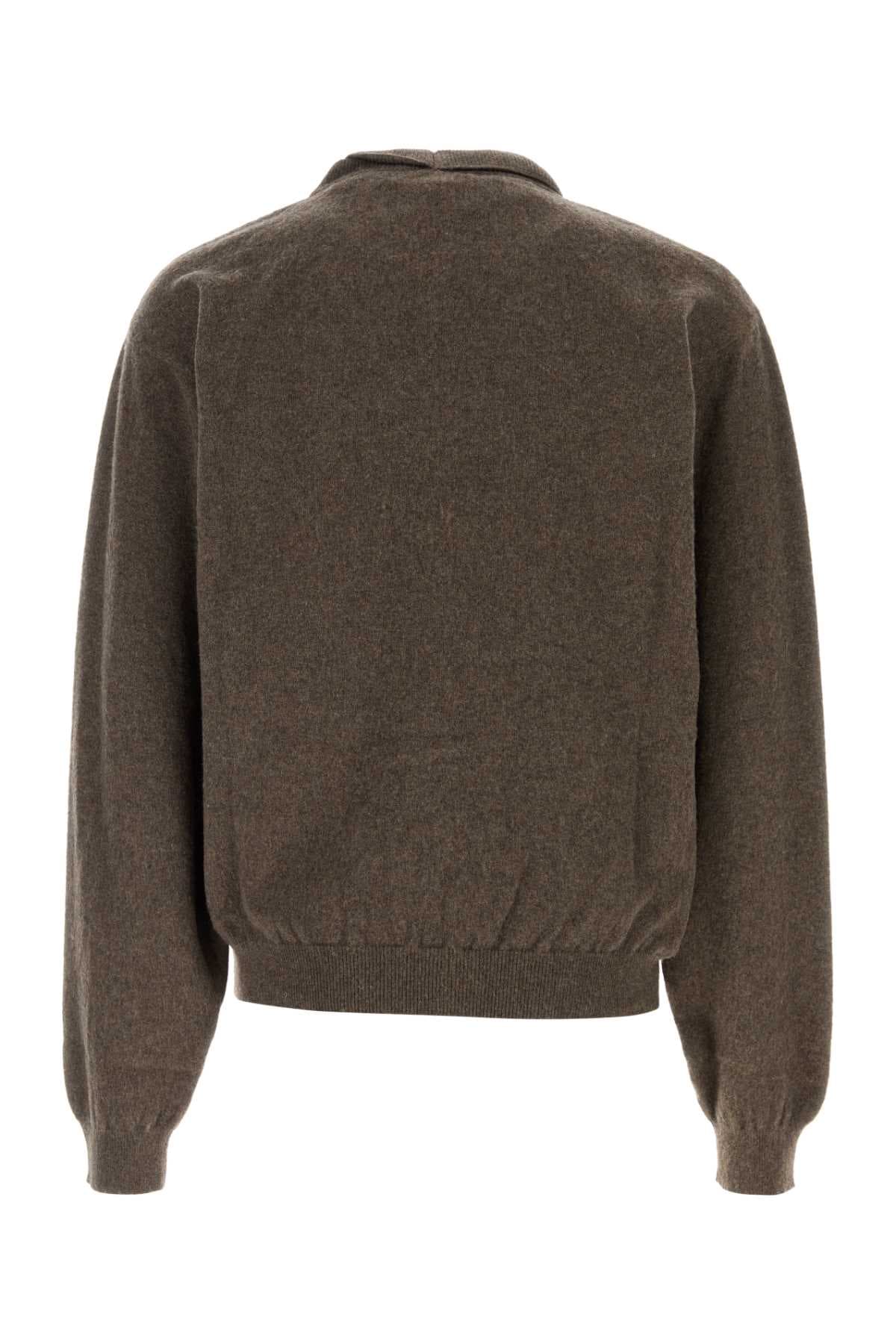 Brown cashmere blend sweater - мініатюра 2