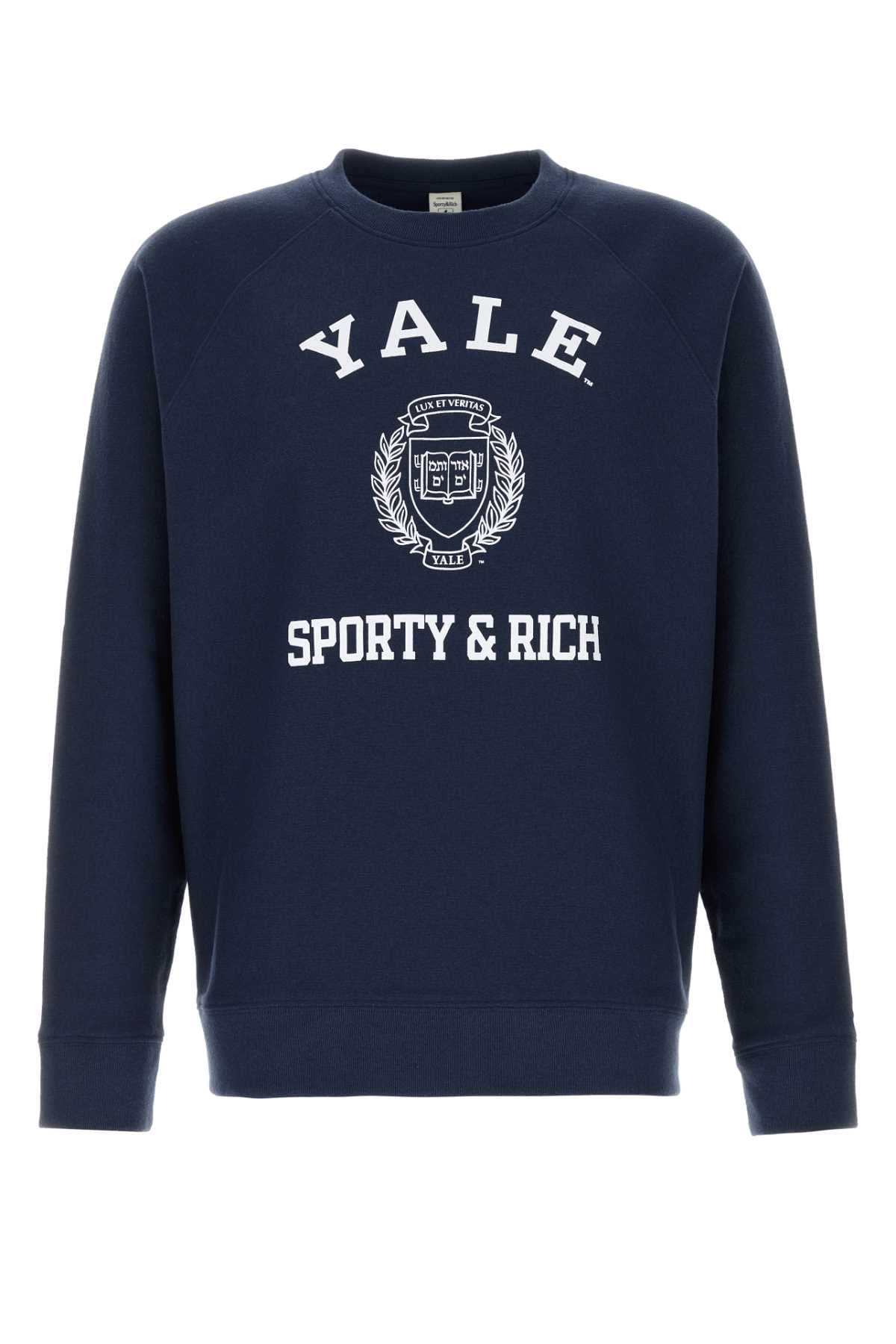 Navy blue cotton and polyester sweatshirt