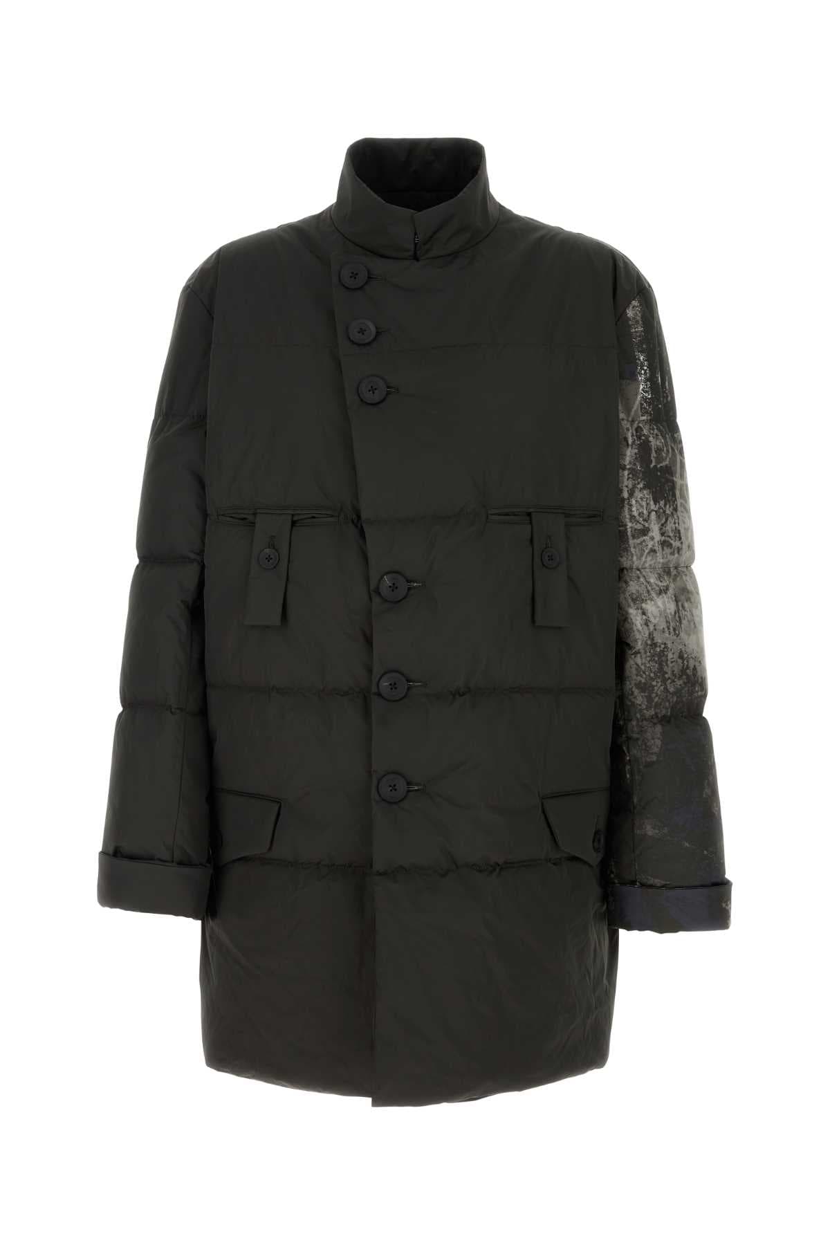 Dark brown polyester padded jacket