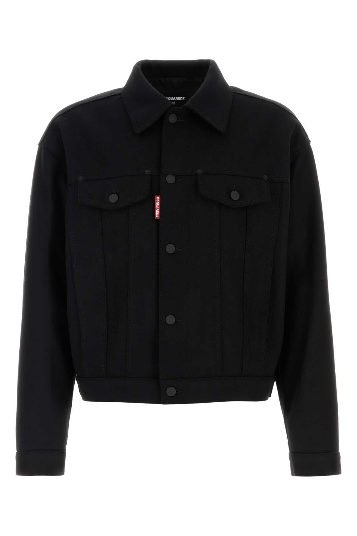 Black wool blend Wool Jean jacket