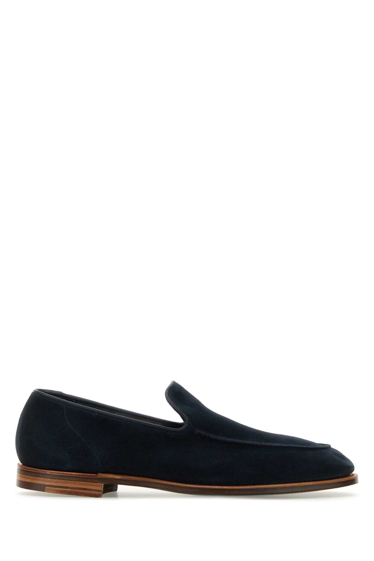 Navy blue suede Salcombe loafers