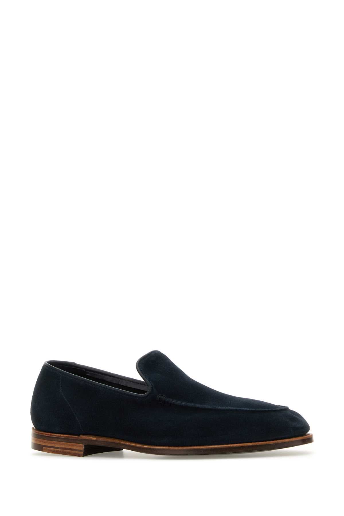 Navy blue suede Salcombe loafers - мініатюра 2