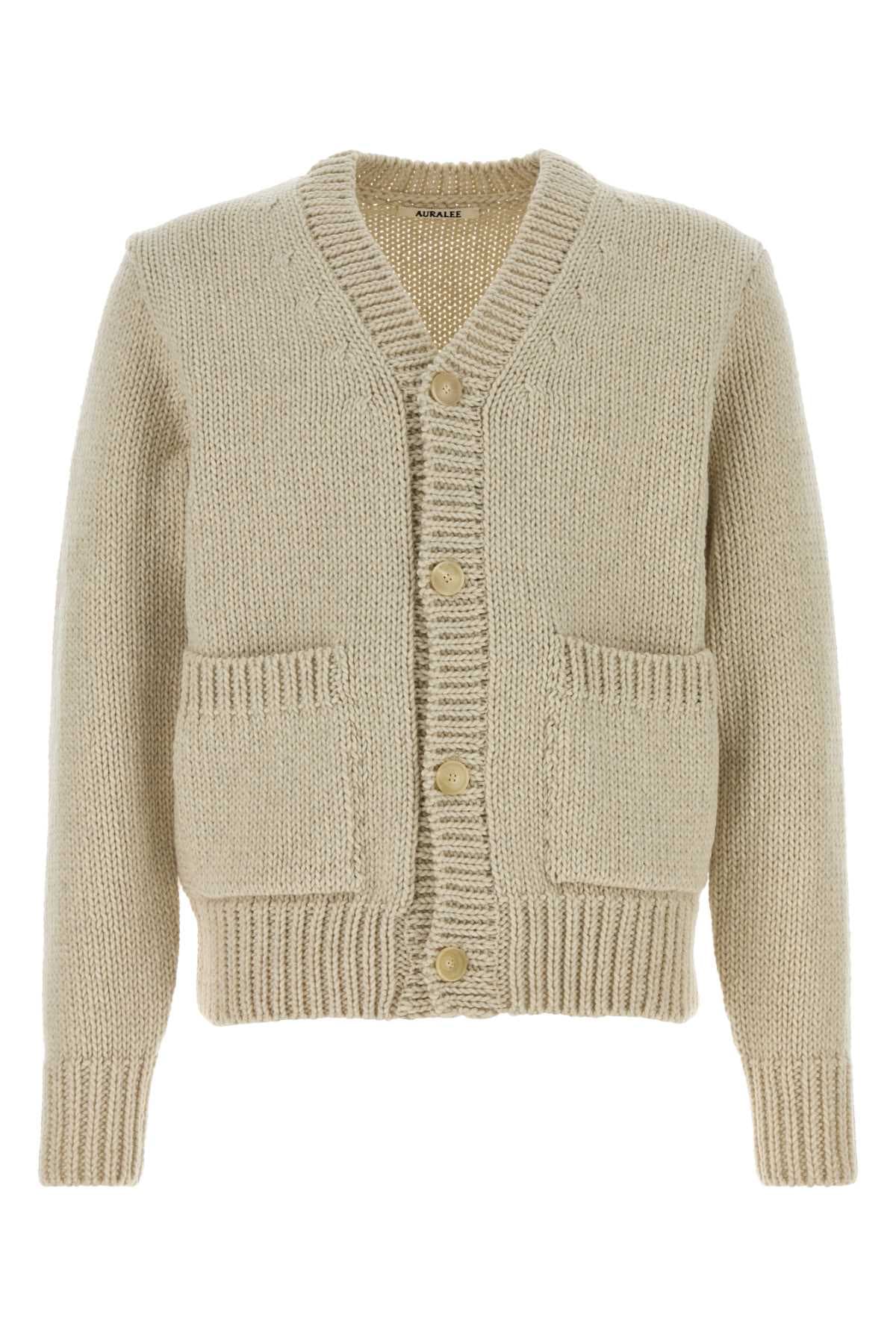 Sand wool blend cardigan