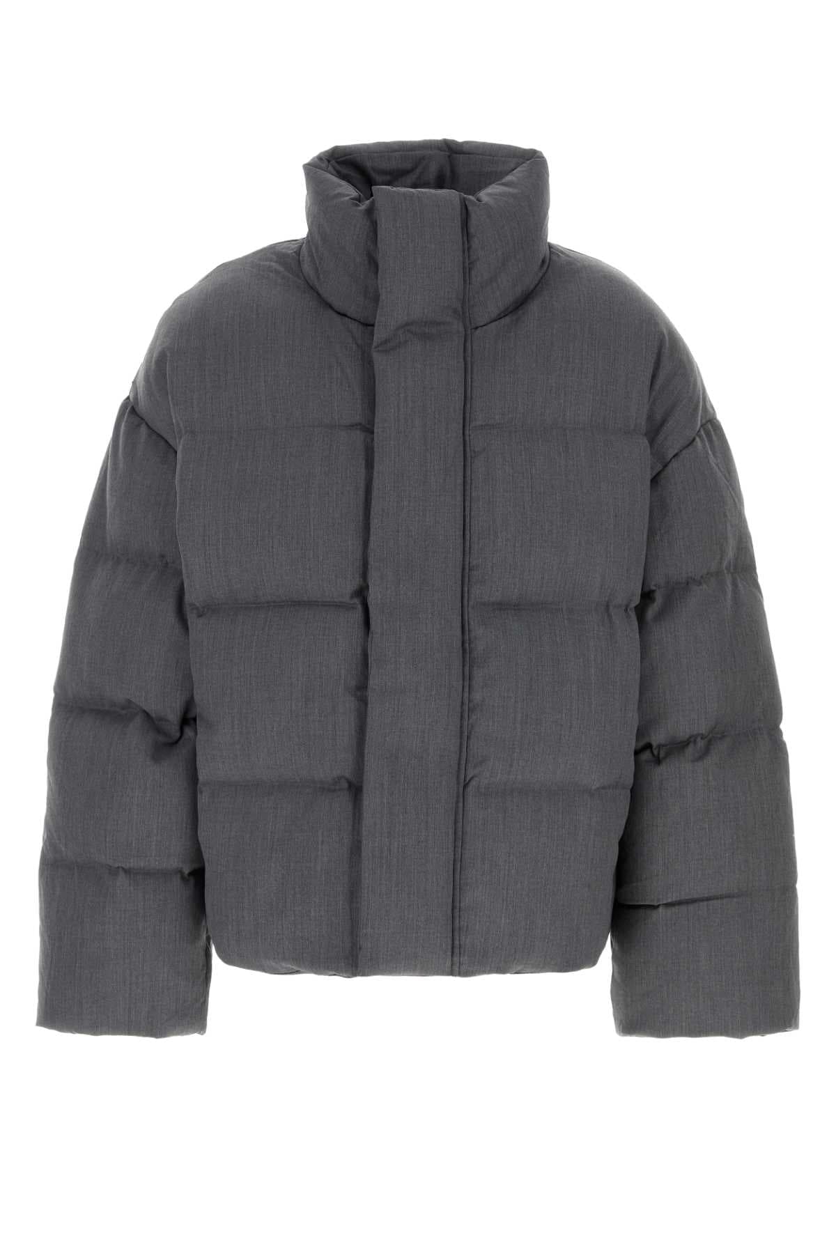 Dark grey wool down jacket