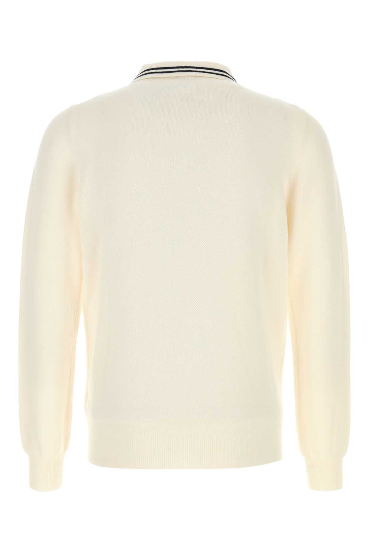 Ivory knit polo shirt - мініатюра 2
