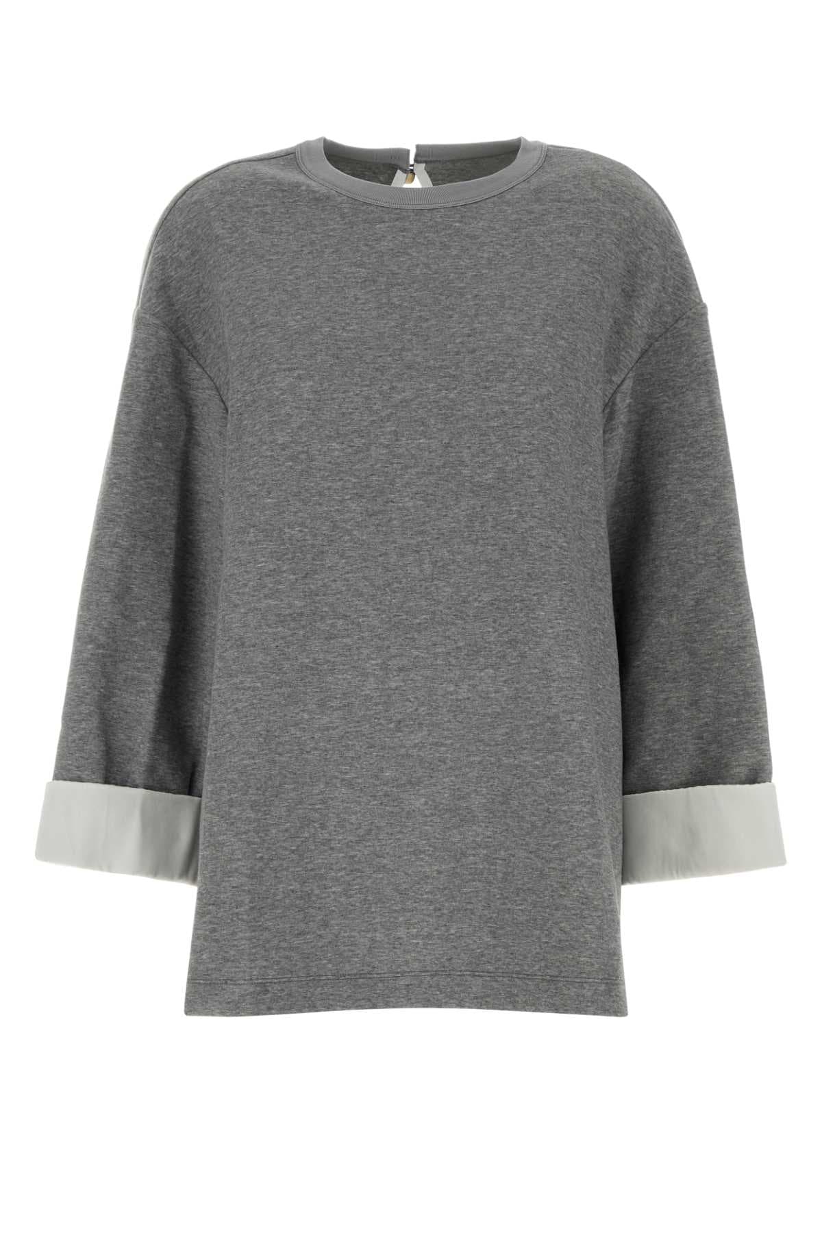 Grey nylon blend oversize sweatshirt