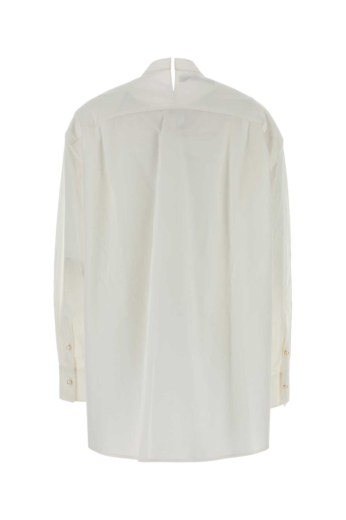 White cotton oversize shirt - мініатюра 2