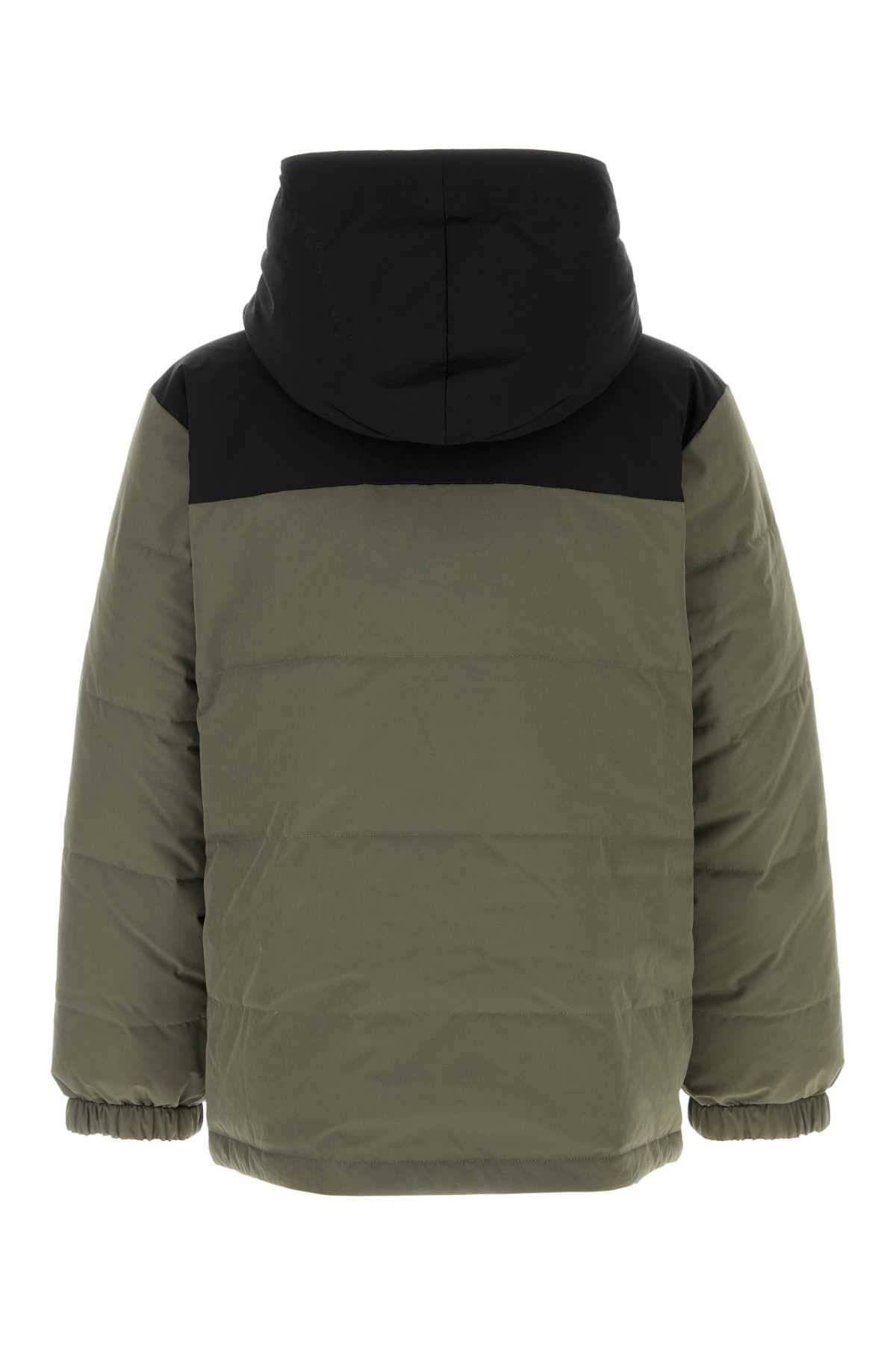 Sage green stretch polyester reversible padded jacket - мініатюра 2