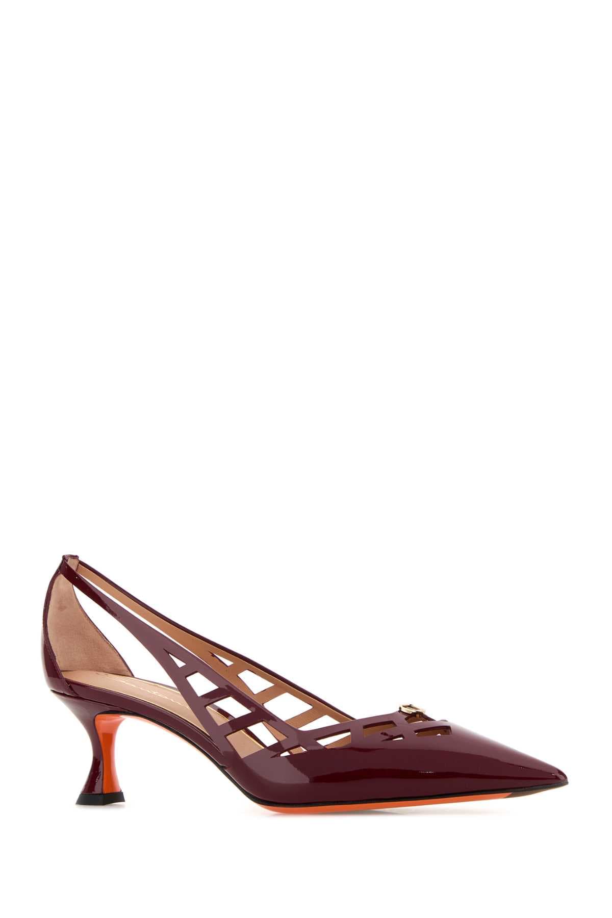 Burgundy leather Stella pumps - мініатюра 2