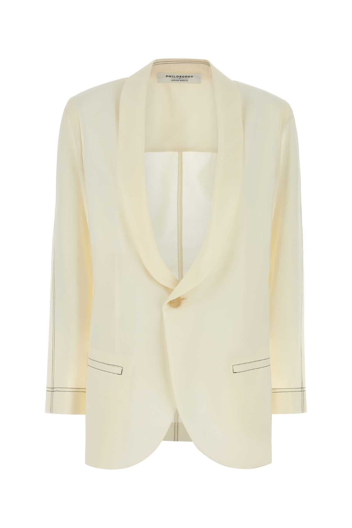 Ivory polyester blend blazer