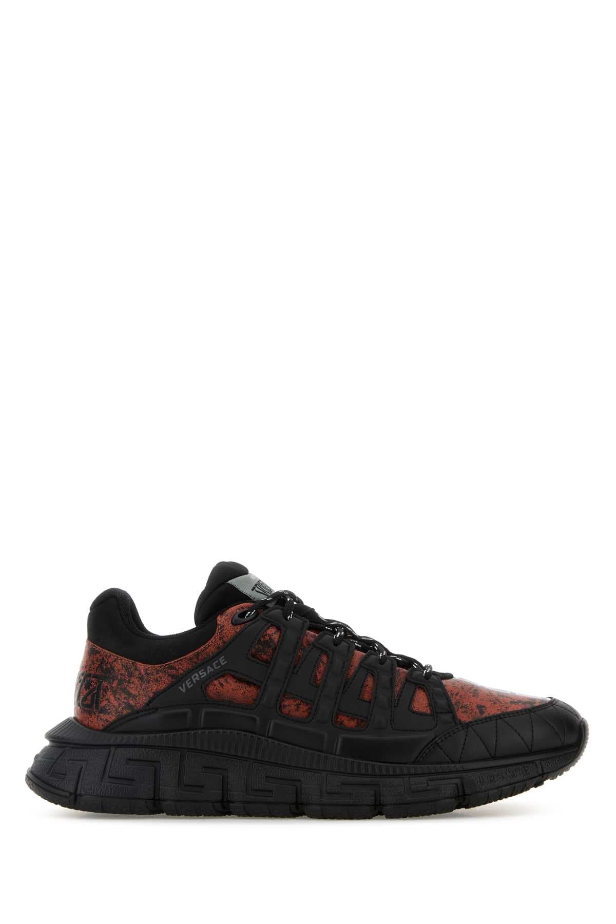 Two-tone leather sneakers