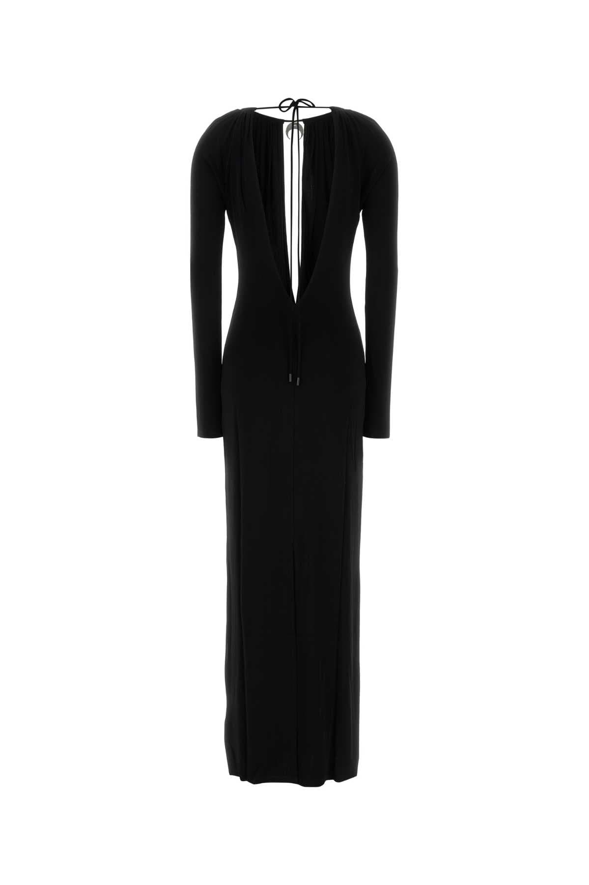 Black jersey long dress - мініатюра 2