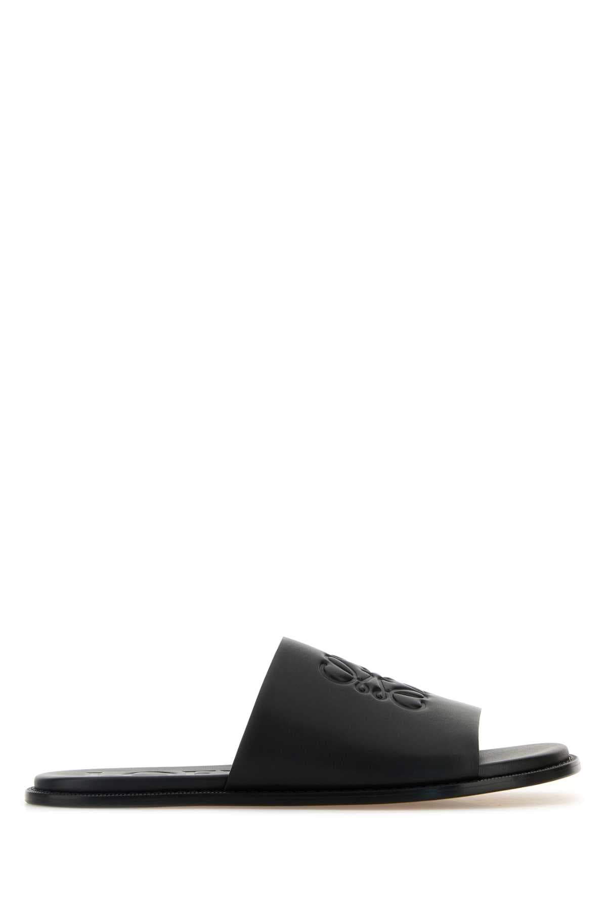 Black leather Paula s Ibiza Flex slippers