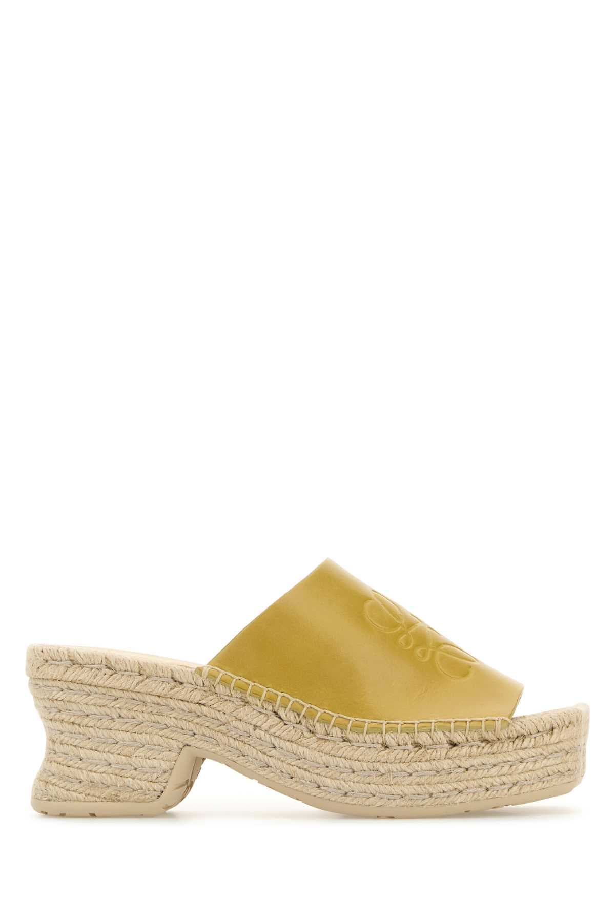 Mustard leather Petal Paula s Ibiza wedges