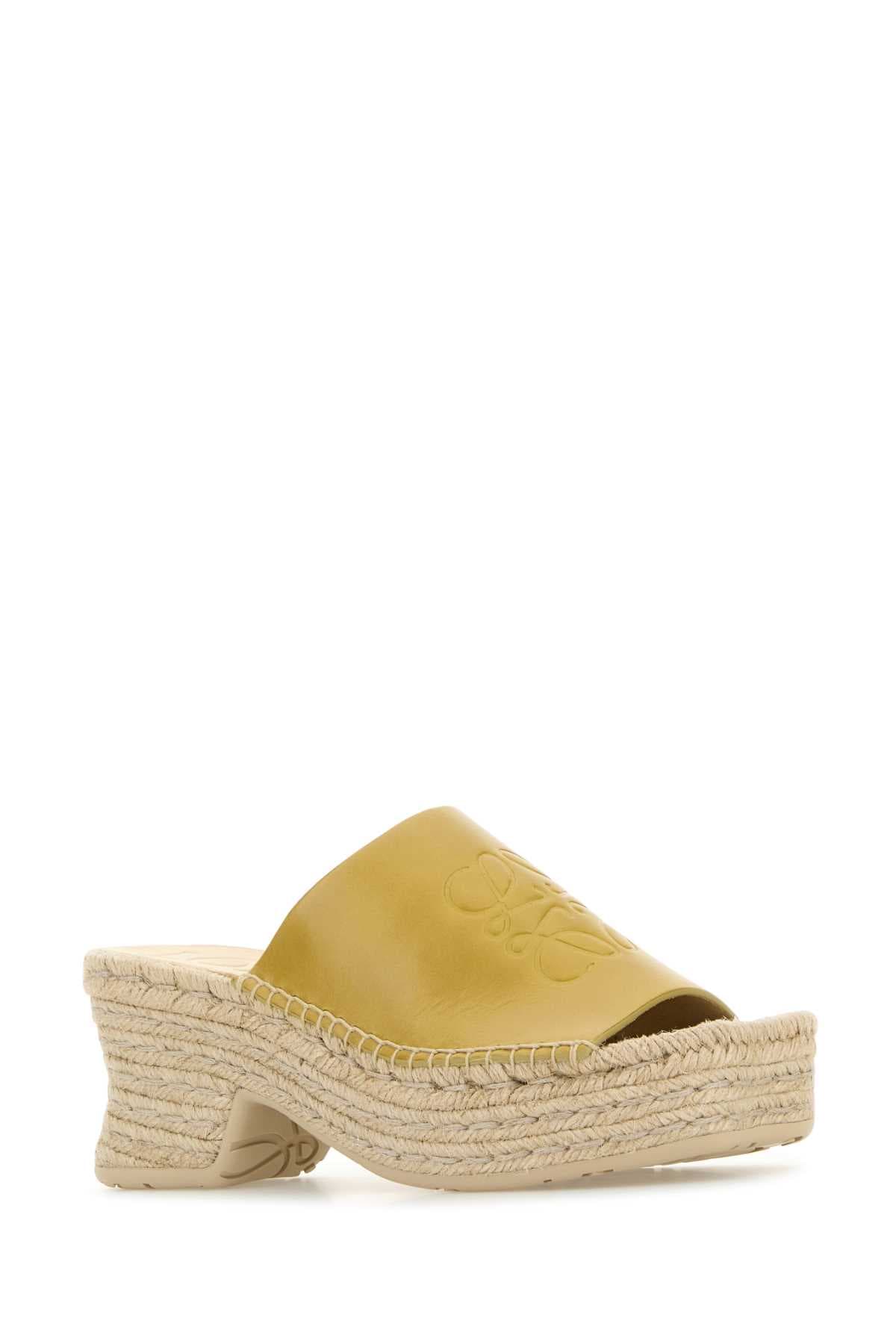 Mustard leather Petal Paula s Ibiza wedges - мініатюра 2