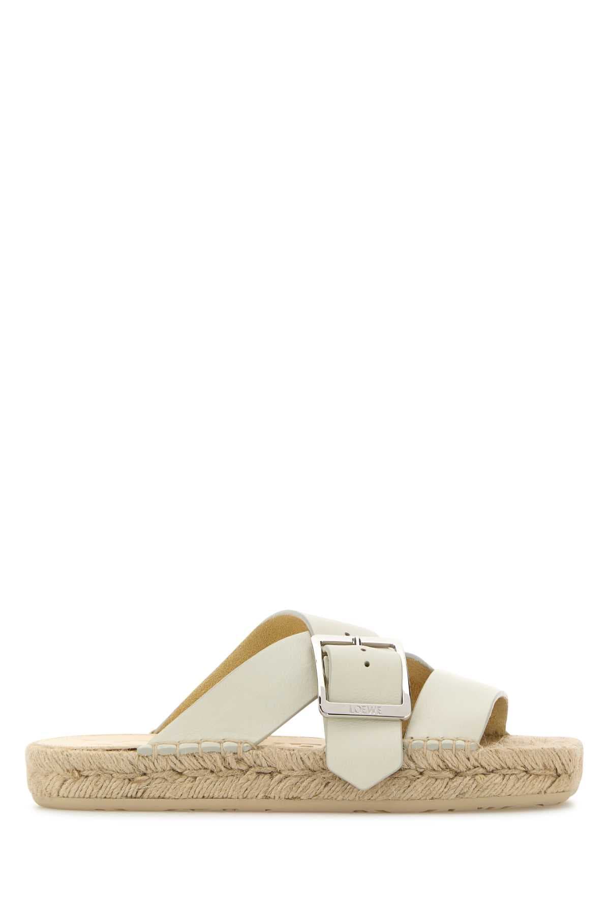 White leather Paula s Ibiza Petal slippers