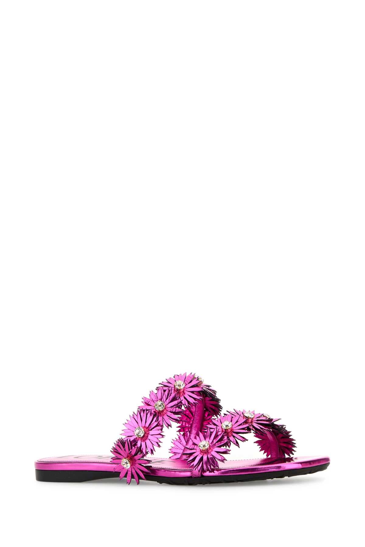Fuchsia leather Paula s Ibiza slippers - мініатюра 2