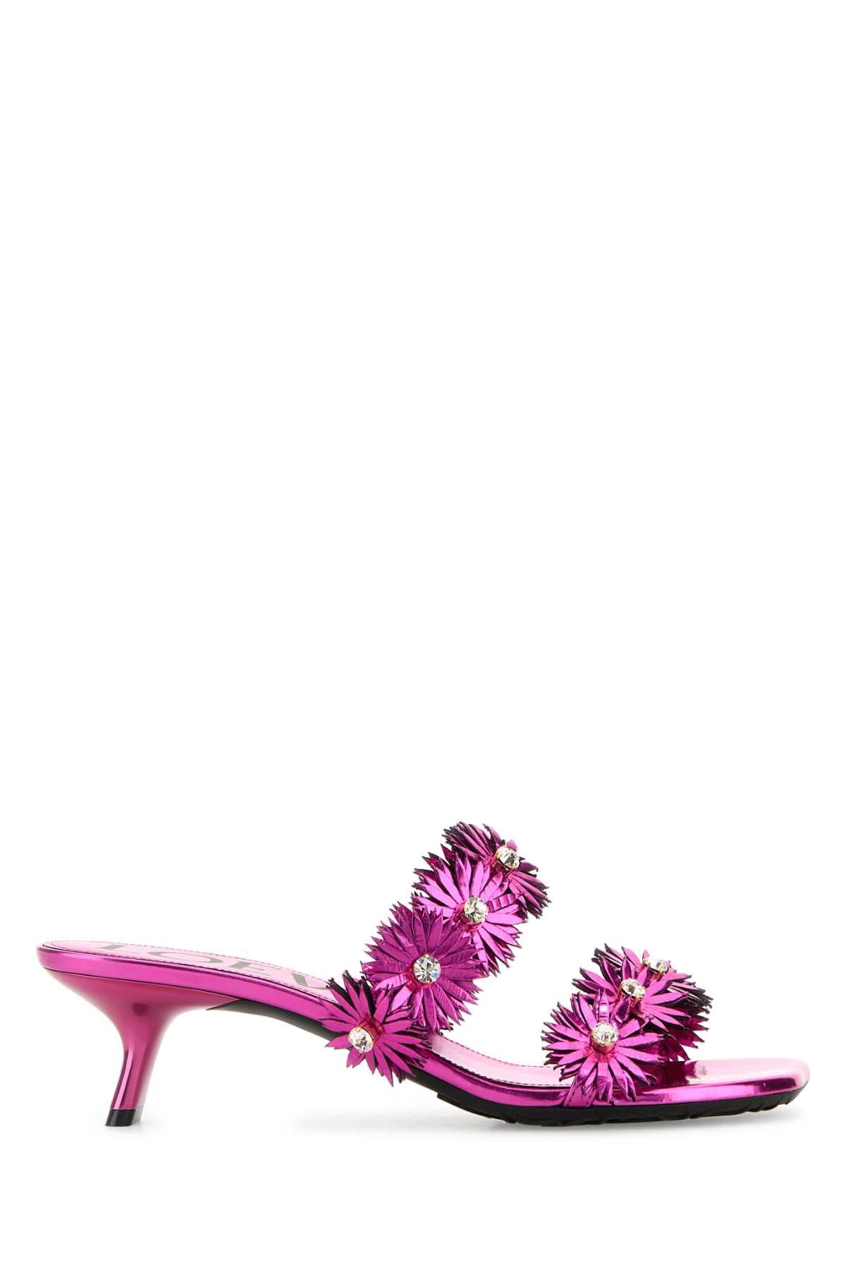 Fuchsia leather Paula s Ibiza Petal mules