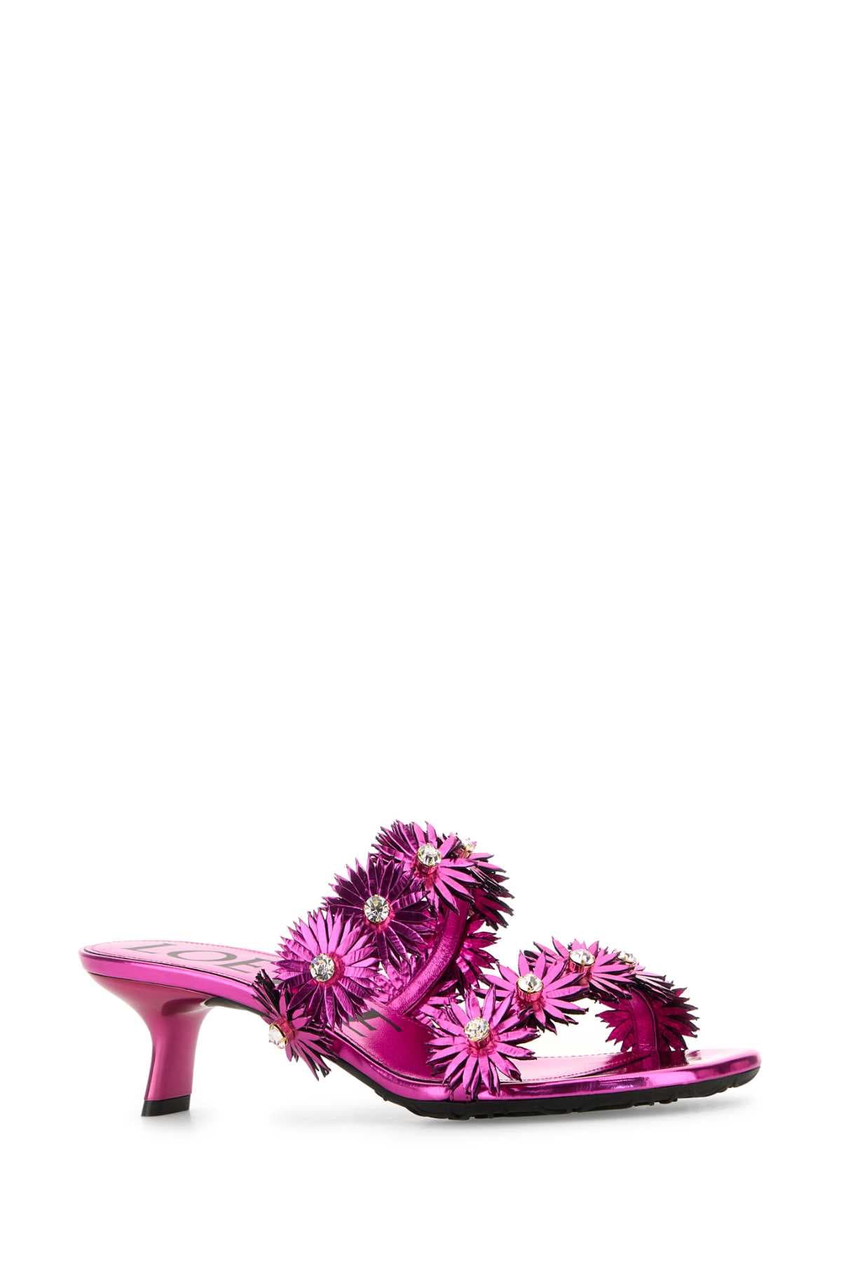 Fuchsia leather Paula s Ibiza Petal mules - мініатюра 2