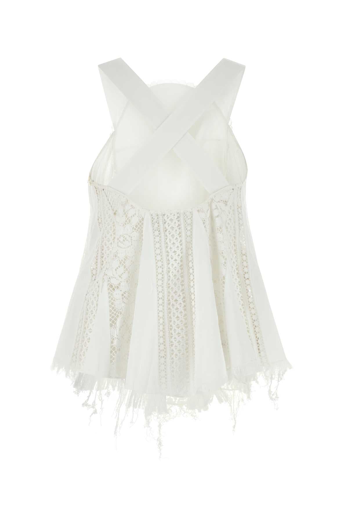 White cotton Paula s Ibiza top - мініатюра 2