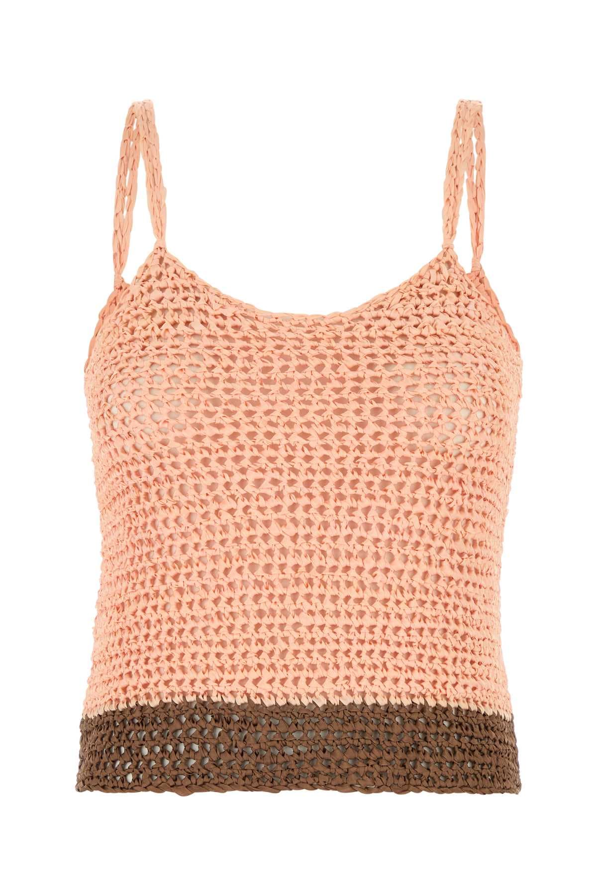 Two-tone crochet Paula s Ibiza top
