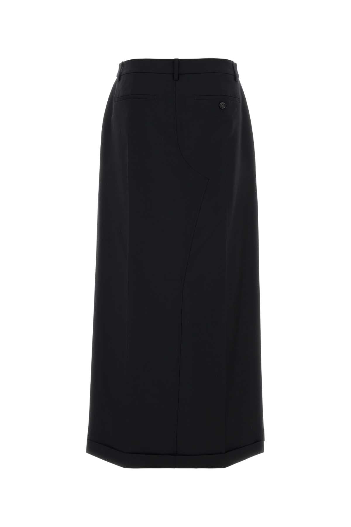 Black wool blend pant-skirt - мініатюра 2