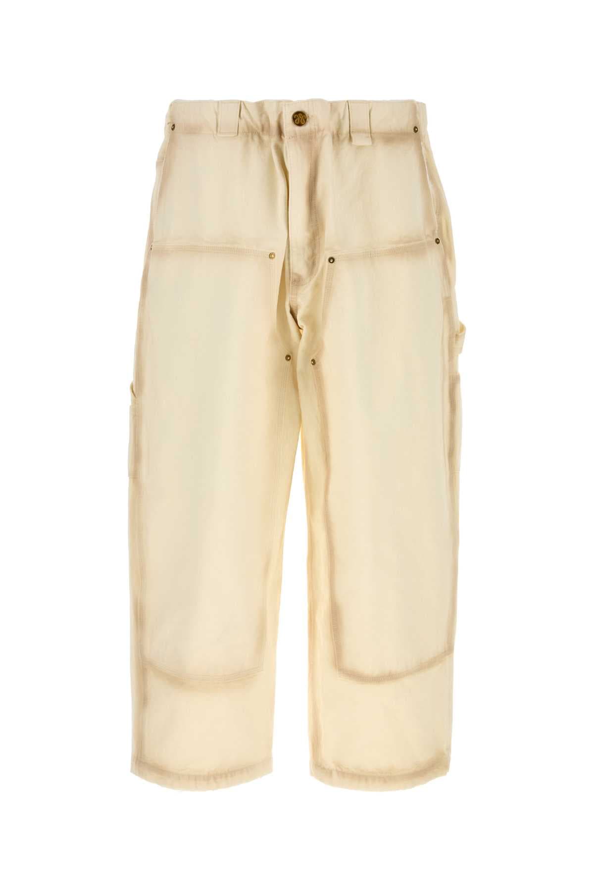 Ivory cotton wide-leg Workwear Toluca pant